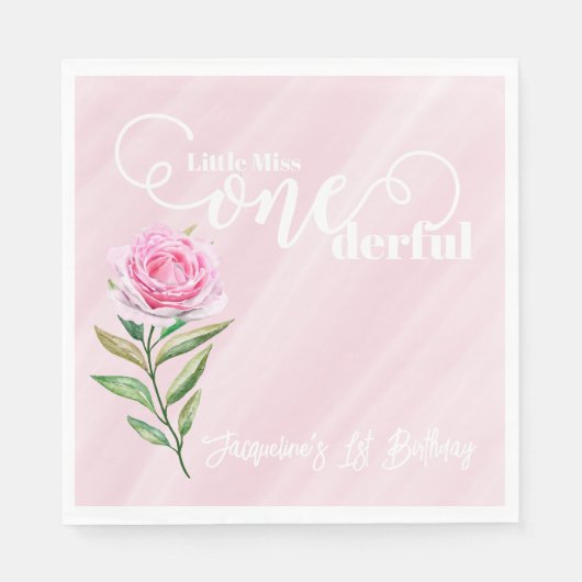 Little Miss ONEderful 1st First Birthday スタンダードランチョンナプキン (正面)