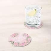 Little Miss ONEderful 1st First Birthday ラウンドペーパーコースター (インサイチュ)