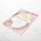 Little Miss ONEderful 1st First Birthday 箔招待状 (回転した状態)