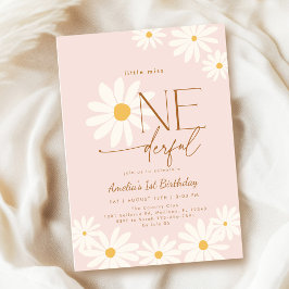 Little Miss Onederful Daisy 1st Birthday 招待状