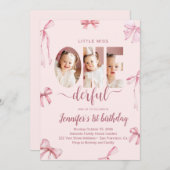 Little Miss Onederful First Birthday Invitation 招待状 (正面/裏面)