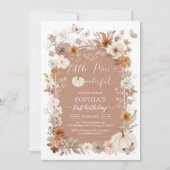 Little Miss ONEderful Wildflower 1st Birthday 招待状 (正面)