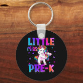 Little Miss Pre-k Unicorn Ck To School Girls  キーホルダー (正面)