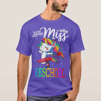 Little Miss Preschool Unicorn First Day Of School Tシャツ
