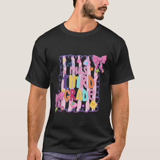 Little Miss Third Grade First Day Of 3rd Grade Coq Tシャツ (正面)