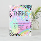 Little Miss Threenage Rainbow Leopard 3rd Birthday 招待状 (スタンド正面)