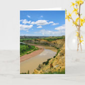 Little Missouri川のメッセージカード カード (黄色い花)