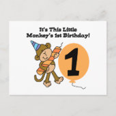 Little Monkey 1st誕生日Tシャツとギフト ポストカード (正面)