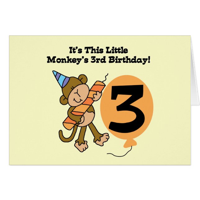 Little Monkey 3rd誕生日Tシャツとギフト (正面横)