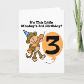 Little Monkey 3rd誕生日Tシャツとギフト カード (正面)