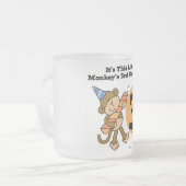 Little Monkey 3rd誕生日Tシャツとギフト フロストグラスマグカップ (正面左)