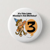 Little Monkey 3rd誕生日Tシャツとギフト 缶バッジ (正面)