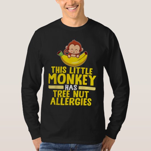 Little Monkey Has Tree Nut Allergies Tシャツ (正面)