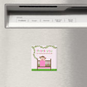 Little Monkey in a Crib Girl Thank You Magnet マグネット (インサイチュ (食洗機))