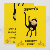 Little Monkeys Birthday Party 招待状 (正面/裏面)