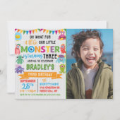 Little Monster 3rd Birthday Photo 招待状 (正面)