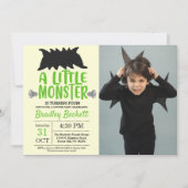 Little Monster Any Ageハロウィーン誕生日写真 招待状 (正面)