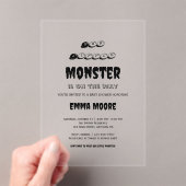 Little Monster Baby Shower Typography Design アクリル招待状 (インサイチュ (ポータブル))