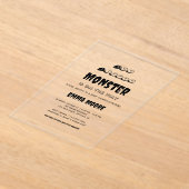 Little Monster Baby Shower Typography Design アクリル招待状 (レイダウン)