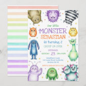 Little Monster Birthday Invitation 招待状 (正面/裏面)