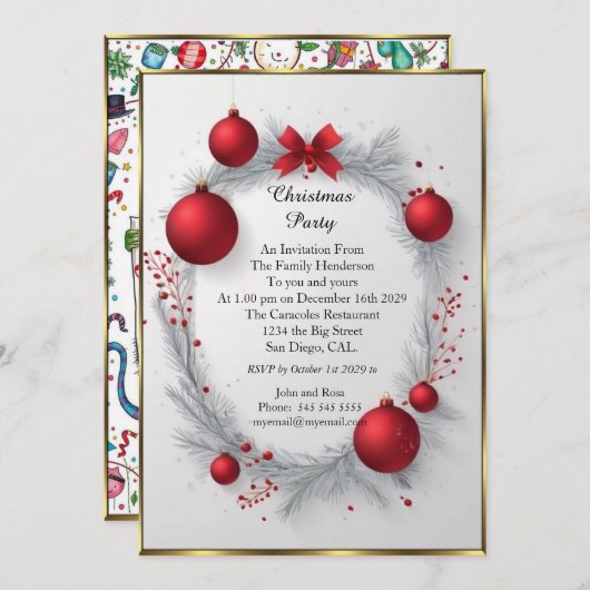 Little Monsters Christmas very nice party  招待状 (正面/裏面)