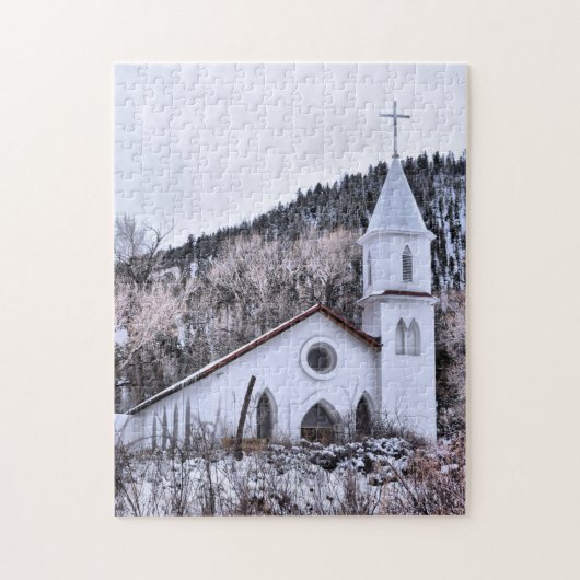Little Mountain Town Church - 11x14 - 252個 ジグソーパズル (縦)