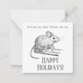 Little Mouse Good tidings and Joy ノートカード (正面)