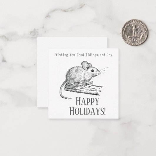 Little Mouse Good tidings and Joy ノートカード (正面/裏面インサイチュ)