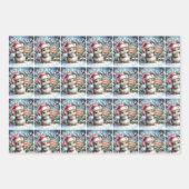 Little Mouse Personalize Name Girl's Christmas ラッピングペーパーシート (正面)