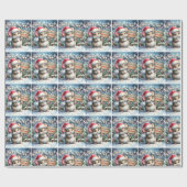 Little Mouse Personalize Name Girl's Christmas ラッピングペーパー (フラット)