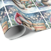 Little Mouse Personalize Name Girl's Christmas ラッピングペーパー (ロールコーナー)