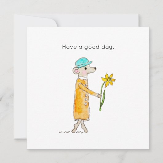 Little Mouse With Daffodil シーズンカード (正面)