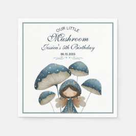 Little Mushroom Blue Fairy Kids Birthday Party  スタンダードカクテルナプキン