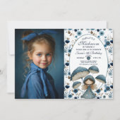 Little Mushroom Fairy Watercolor Kids' Birthday 招待状 (正面)