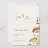 Little Mushroom Forest Woodland Boy Baby Shower 招待状 (正面)