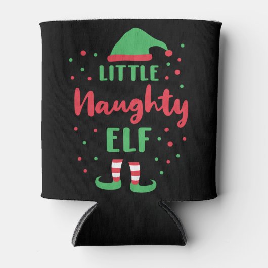 Little Naughty Elf Funny Elf Costume Xmas Gift 缶クーラー (正面)