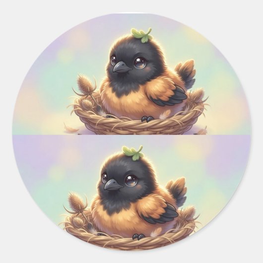 Little Nest, Big Calm Sticker  ラウンドシール (正面)