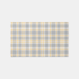 Little Nest Plaid 2 - gray + goldenrod yellow