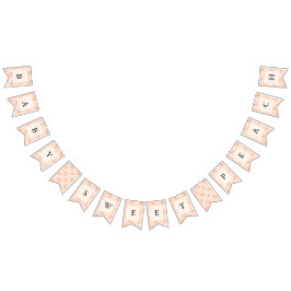 Little New Baby Sweet Peach Baby Shower Banner バンティングフラッグ