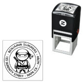 Little Ninja Round Address セルフインキングスタンプ (インサイチュ)
