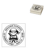 Little Ninja Round Address ラバースタンプ (押印)
