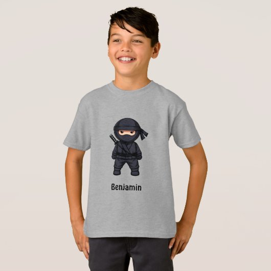Little Ninja Warrior Custom Name Tシャツ (正面フル)