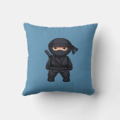 Little Ninja Warrior on Blue クッション (裏面)