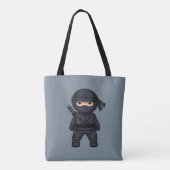 Little Ninja Warrior on Grey トートバッグ (裏面)