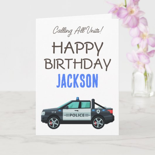 Little Officer Police Birthday | Personalized  カード (蘭)