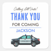 Little Officer Police Birthday | Personalized  スクエアシール (正面)