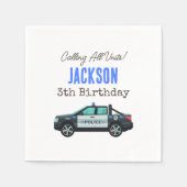 Little Officer Police Birthday | Personalized  スタンダードカクテルナプキン (正面)