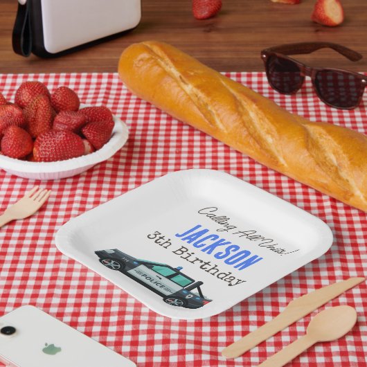 Little Officer Police Birthday | Personalized  ペーパープレート (ピクニック)