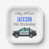 Little Officer Police Birthday | Personalized  ペーパープレート (正面)
