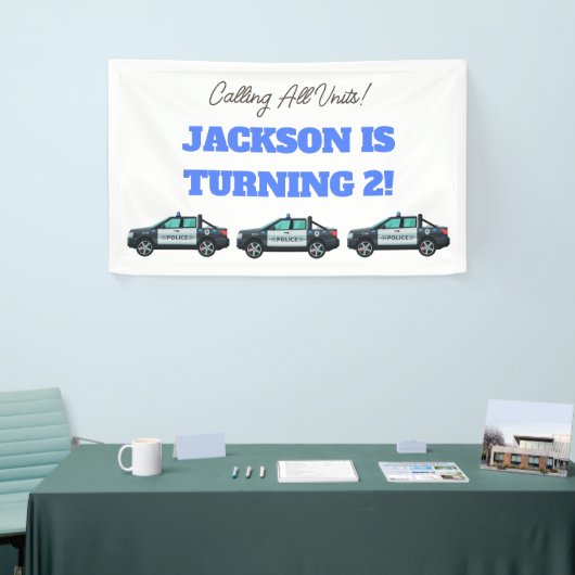 Little Officer Police Birthday | Personalized  横断幕 (トレードショー)